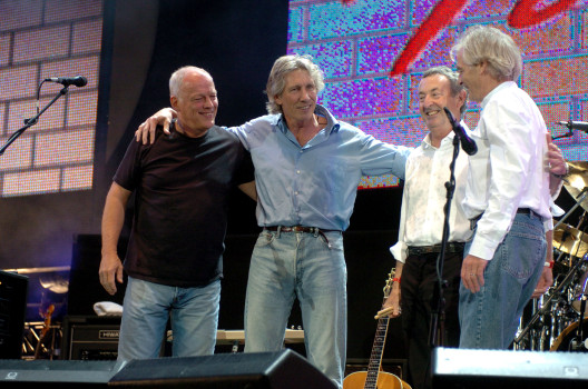 David Gilmour, Roger Waters, Nick Mason und Richard Wright bei ihrem Live-8-Auftritt