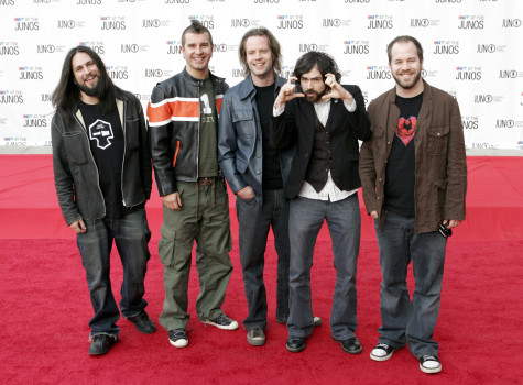 Finger Eleven during 2005 Canadian Juno Awards - Arrivals at MTS Centre in Winnipeg, Manitoba, Canada. (Photo by Marc Andrew Deley/FilmMagic)