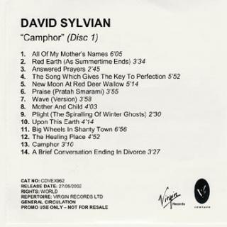 David Sylvian - Camphor