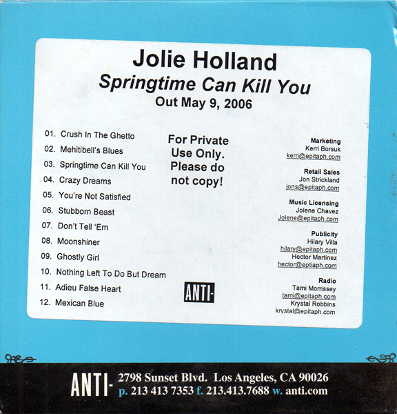 Jolie Holland - Springtime Can Kill You