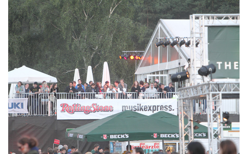 Die Rollings Stone und Musikexpress-Lounge zwischen der Green Stage und der Blue Stage.