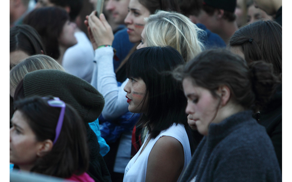 Am Viertelfinalstag war natürlich ein Großteil des Publikums in entsprechenden Farben gekleidet. Hier die dezente Version.