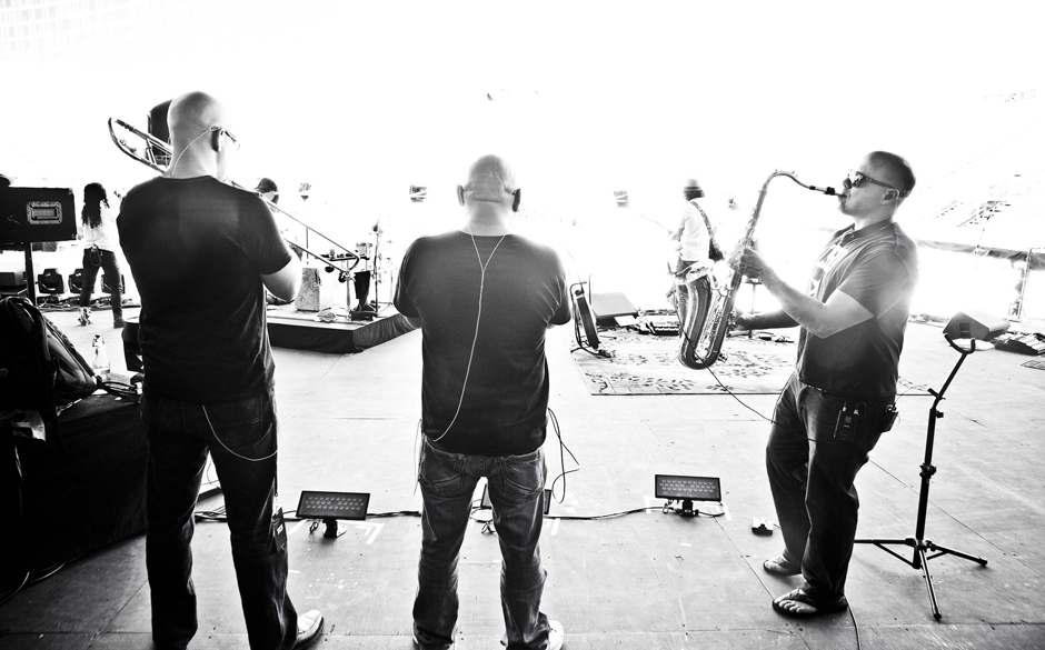 Die Grooveline Horns beim Soundcheck im Red Rock Casino in Las Vegas.
