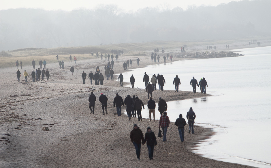 Frühmorgens hat man den Strand für sich. Später wird's voll.