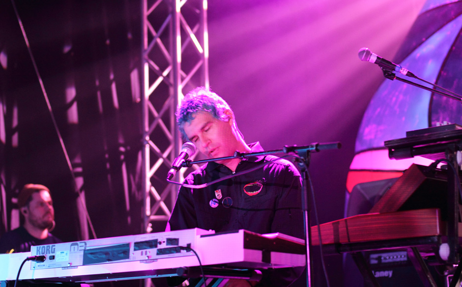 David Portner a.k.a. Avey Tare von Animal Collective. Die Haare waren Raver-Party-Neon-Blau.