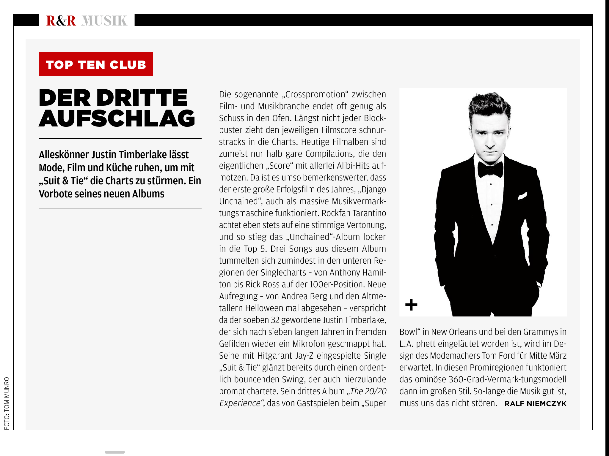 Justin Timberlake lässt Mode, Film und Küche ruhen und meldet sich mit "Suit & Tie" musikalisch zurück.