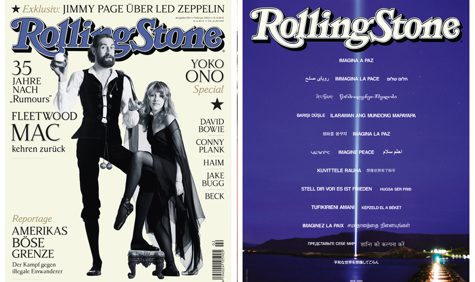 Das Cover der Februar-Ausgabe. Das Art Work für's Flip-Cover wurde exklusiv von Yoko Ono gestaltet.