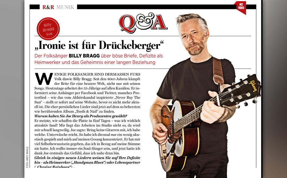 Billy Bragg: "Ironie ist für Drückeberger".