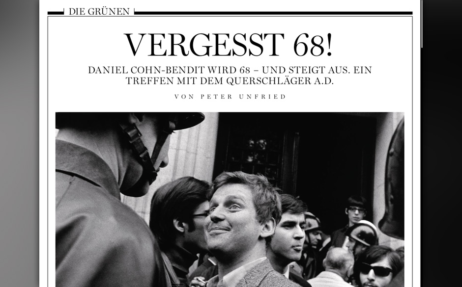 Daniel Cohn-Bendit sagt: "Vergesst 68!"