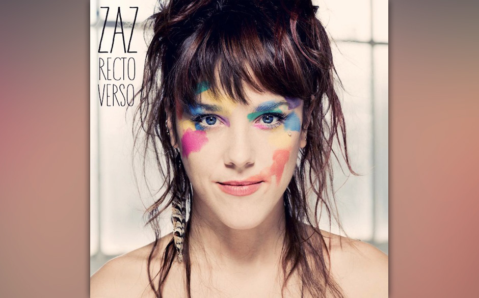 Zaz - "Recto Verso".  Für das Coverfoto hat sie sich ein paar Farbkleckse ins Gesicht geschmiert und stellt damit klar, d...