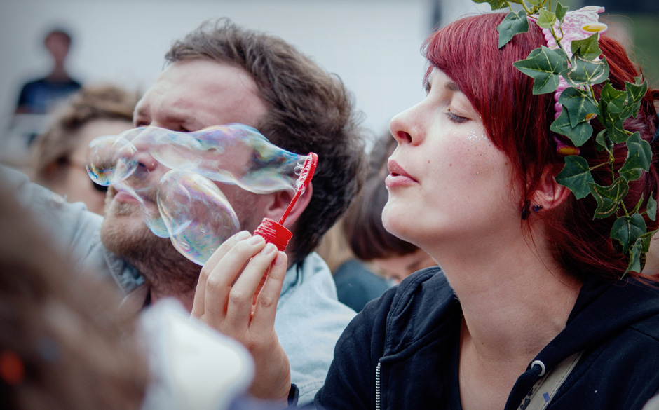 Bis etwa 18 Uhr wurde am Freitag friedlich gepustet ...