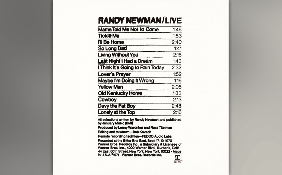 Randy Newman - Randy Newman Live (1971)