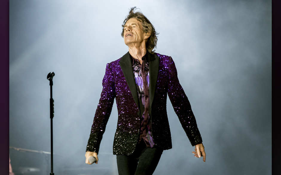 ROSKILDE, DENMARK - JULY 03:  Mick Jagger from the Rolling Stones headlines the Roskilde Festival 2014 on July 3, 2014 in Ros
