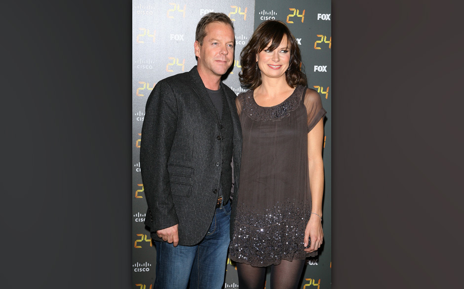 LOS ANGELES, CA - JANUARY 06:  Kiefer Sutherland and Mary Lynn Rajskub arrive to the 150th episode and season 7 premiere p...