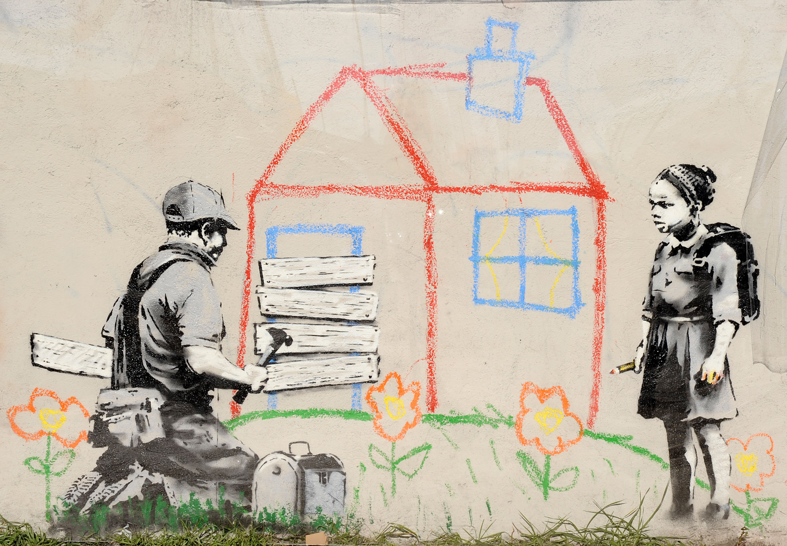 Ein Banksy "zugeschriebens" Werk in Los Angeles