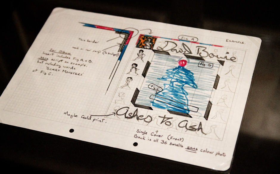 Entwurf zum Single-Cover von "Ashes To Ashes" (1980)