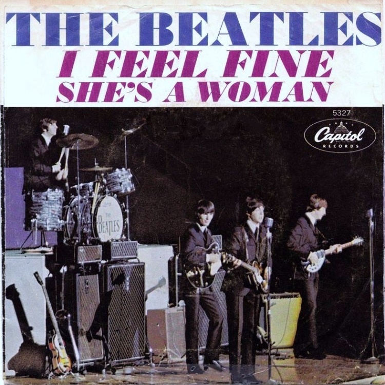 42. „I Feel Fine“
Autor: Lennon, Aufgenommen: 18. Oktober 1964, Veröffentlicht: 9. November 1964, 9 Wochen, Nr. 3
„...