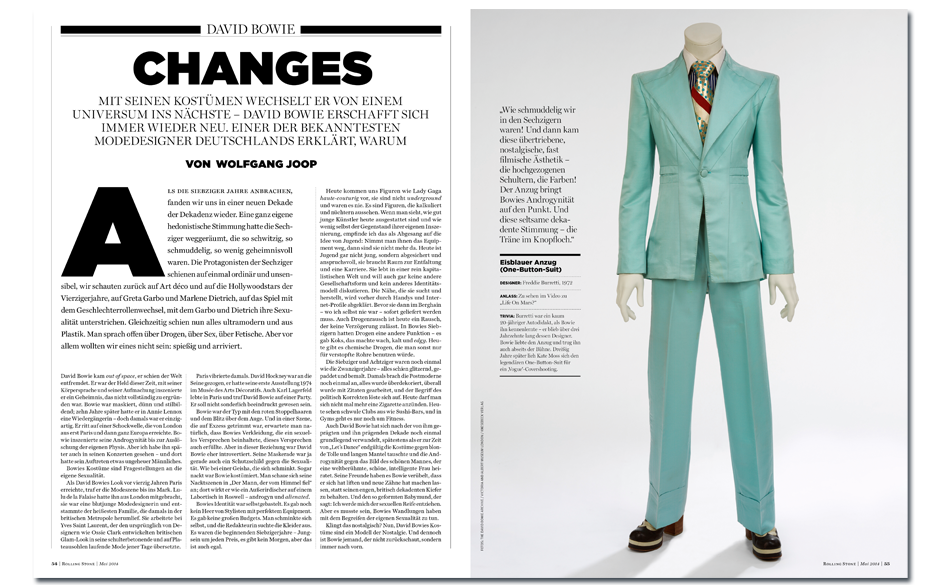 Exklusiv: Joop über David Bowie -
Modeschöpfer Wolfgang Joop über Bowies legendäre Kostüme, die nicht nur den Pop, so...