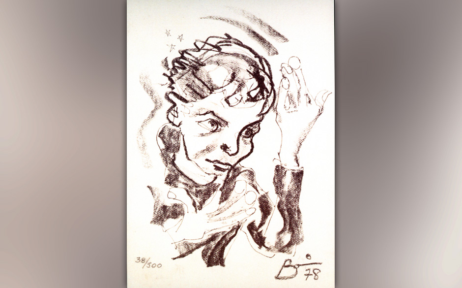 Druck nach einem Selbstporträt von David Bowie, 1978