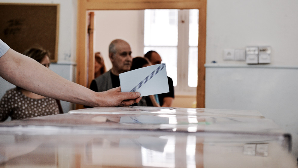 THESSALONIKI, GREECE - 2014/05/25: Citizens of Greece vote for the Euro Elections and the second round of the Municipality el