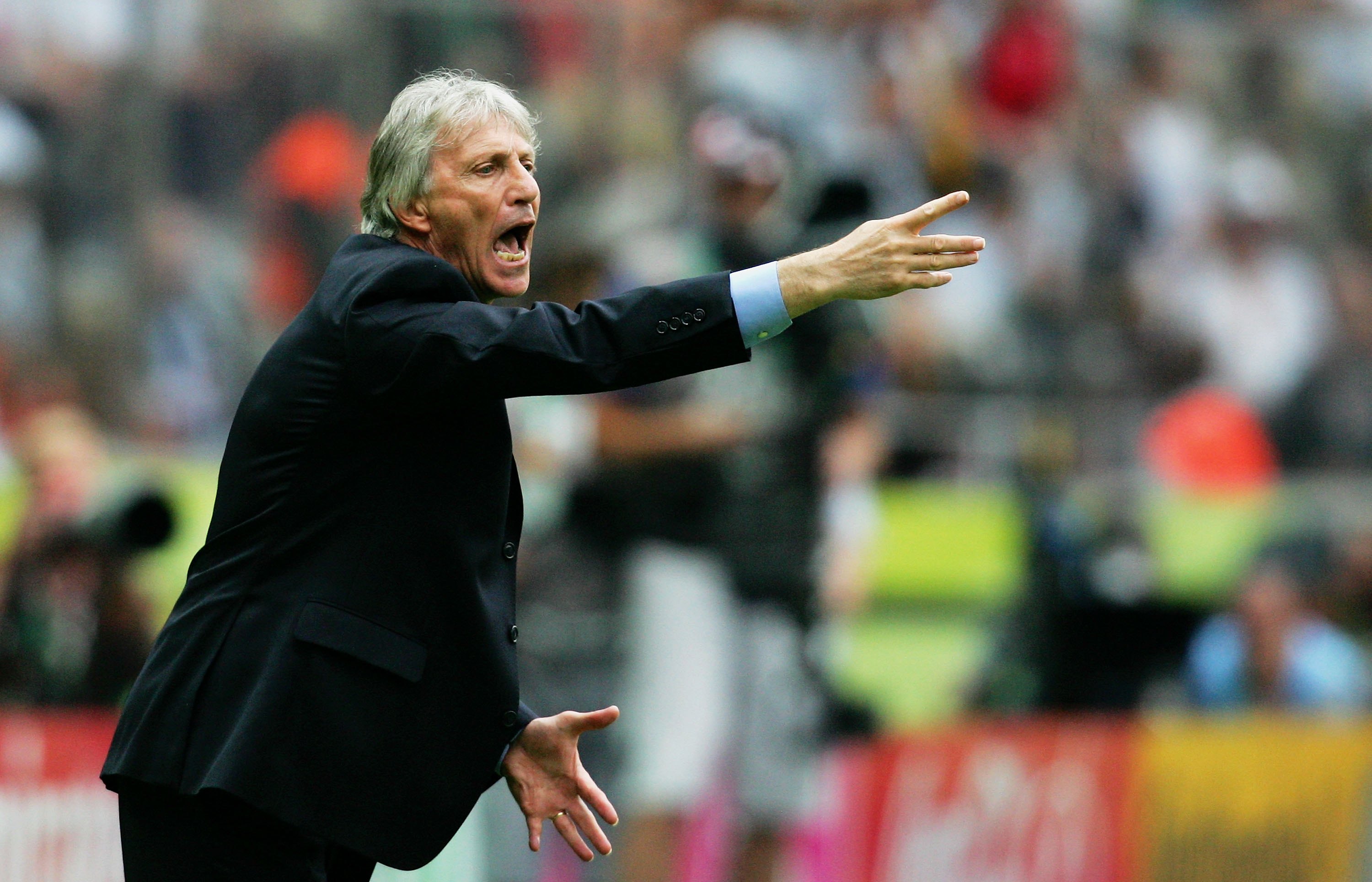 BERLIN - JUNE 30: Manager of Argentina Jose Pekerman shouts instructions to his players during the FIFA World Cup Germany ...
