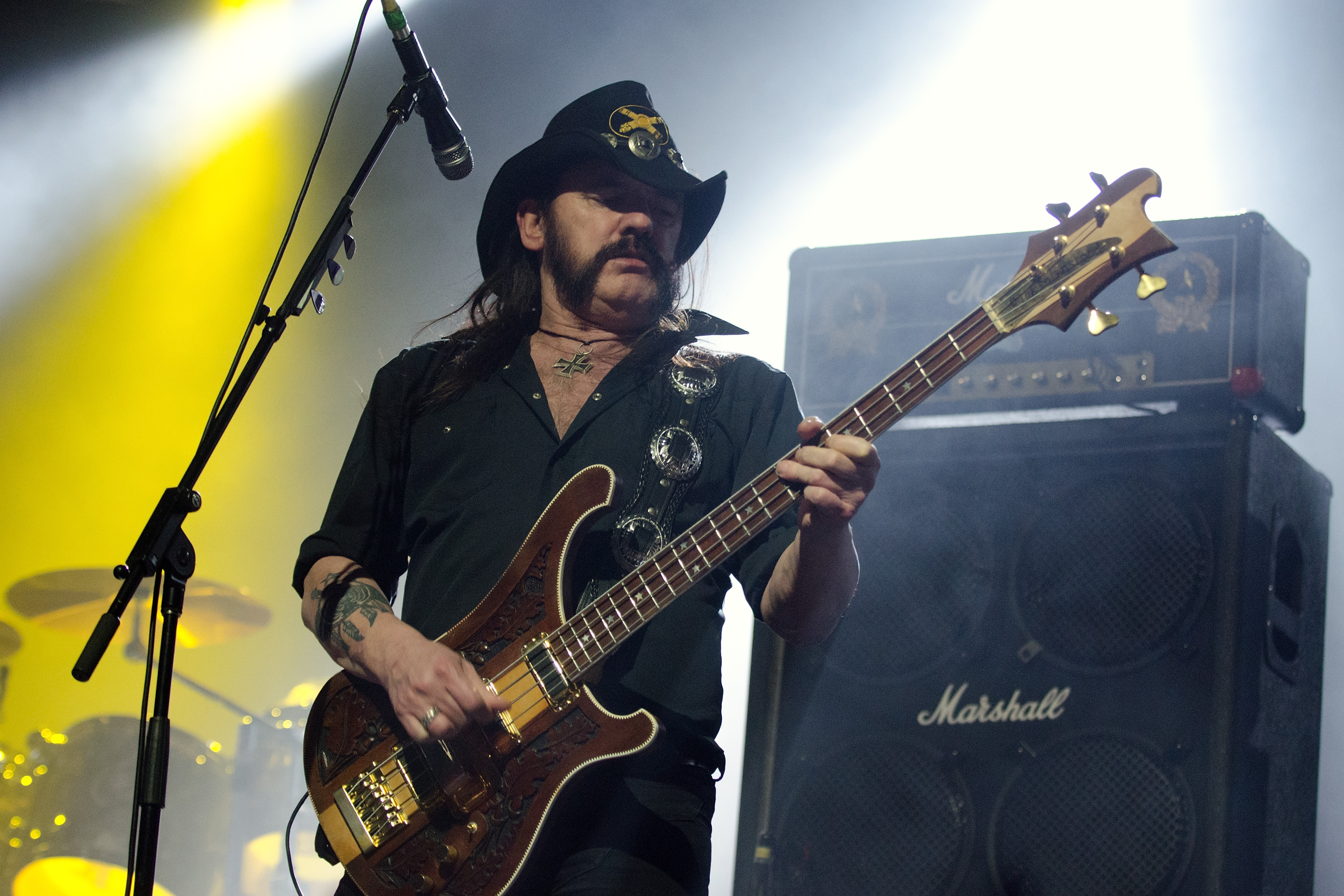CHICAGO, IL - FEBRUARY 10: Lemmy Kilmister of Motorhead performs at the Aragon Ballroom on February 10, 2012 in Chicago, I...