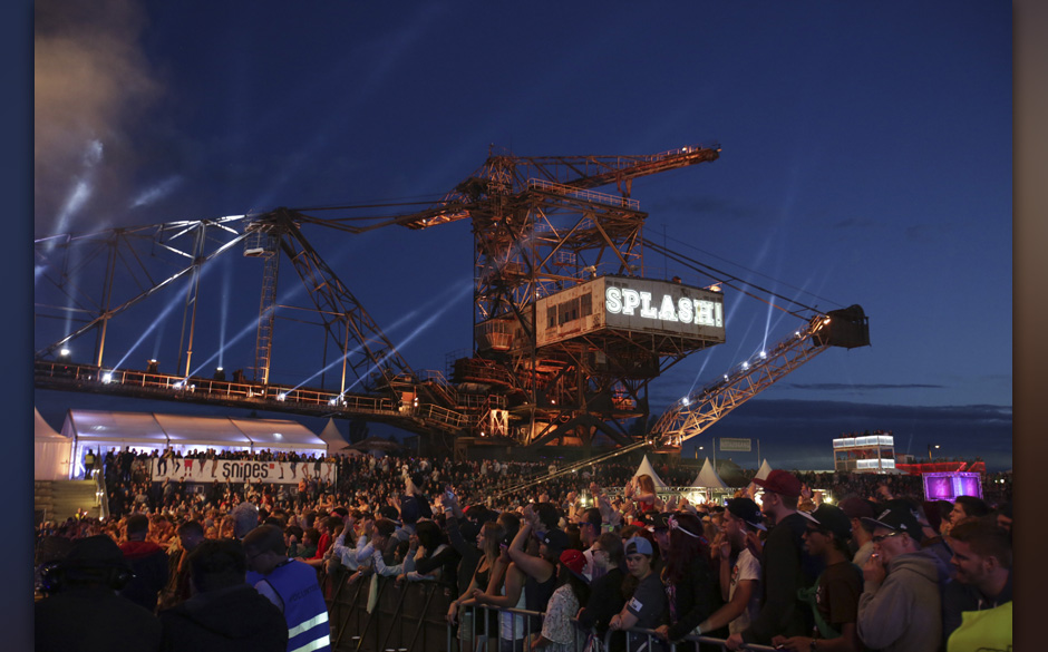 Publikum beim Splash! Festival 2014 auf der Halbinsel Ferropolis. Gr‰fenhainchen, 12.07.2013