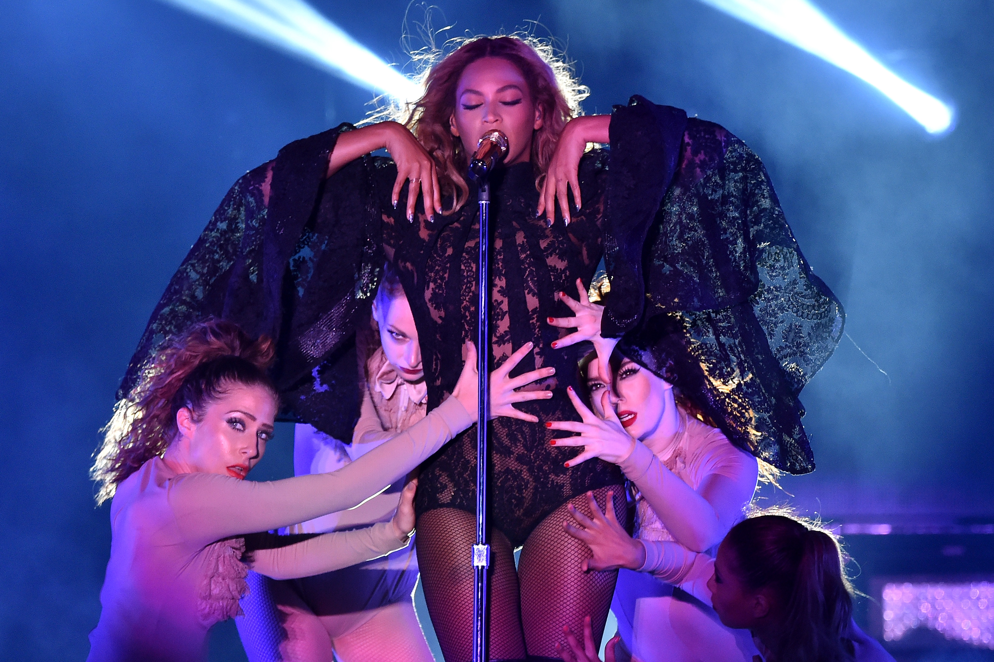 HOUSTON, TX - JULY 18:  Beyonce performs during the "On The Run Tour: Beyonce And Jay-Z" at Minute Maid Park on July 18, 2...