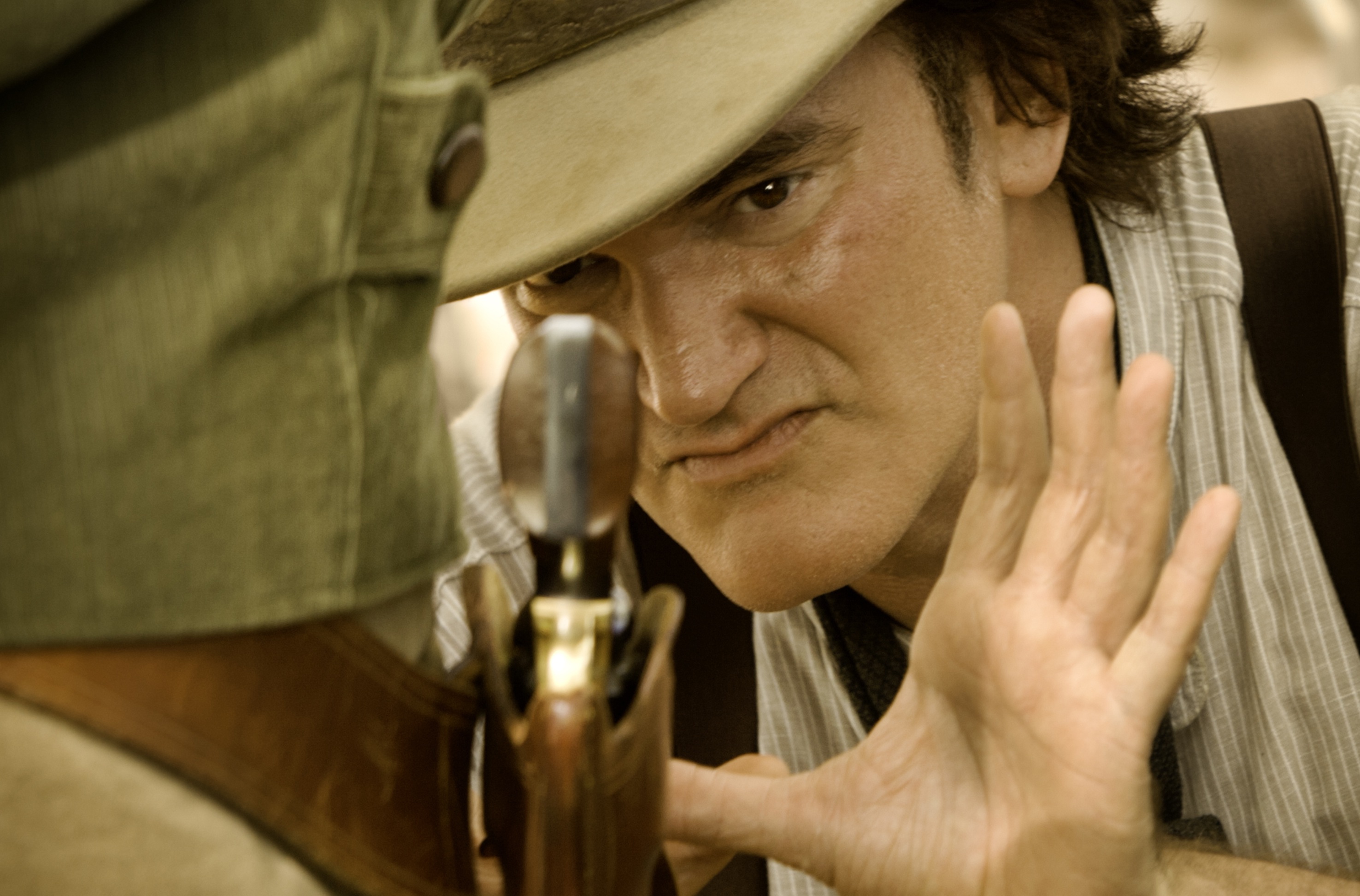 Director QUENTIN TARANTINO on the set of DJANGO UNCHAINED