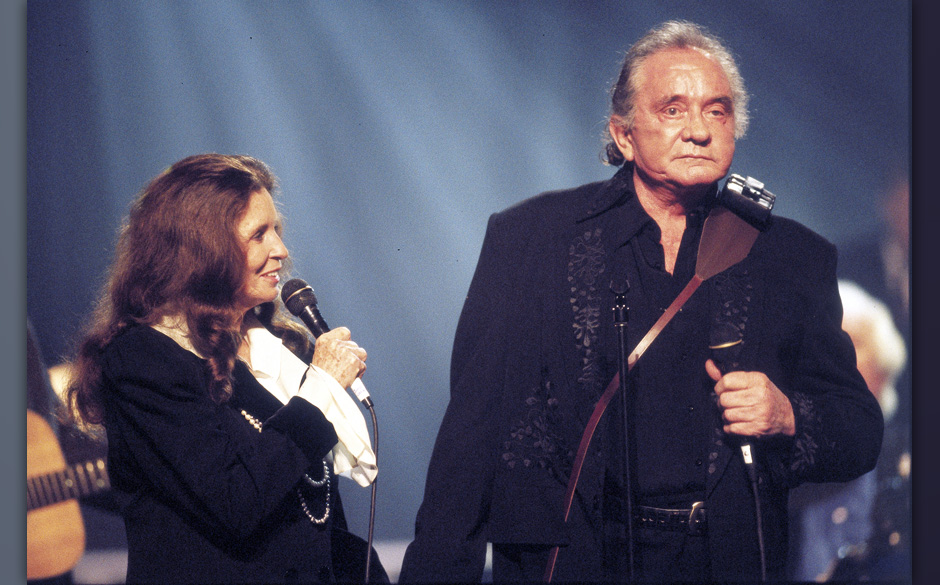 June Carter Cash and Johnny Cash during An All-Star Tribute to Johnny Cash at Hammerstein Ballroom in New York City, New Y...