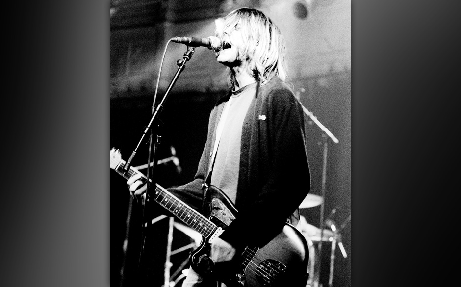 AMSTERDAM, NETHERLANDS - 25th NOVEMBER: Kurt Cobain from American rock band Nirvana performs live on stage at Paradiso in ...