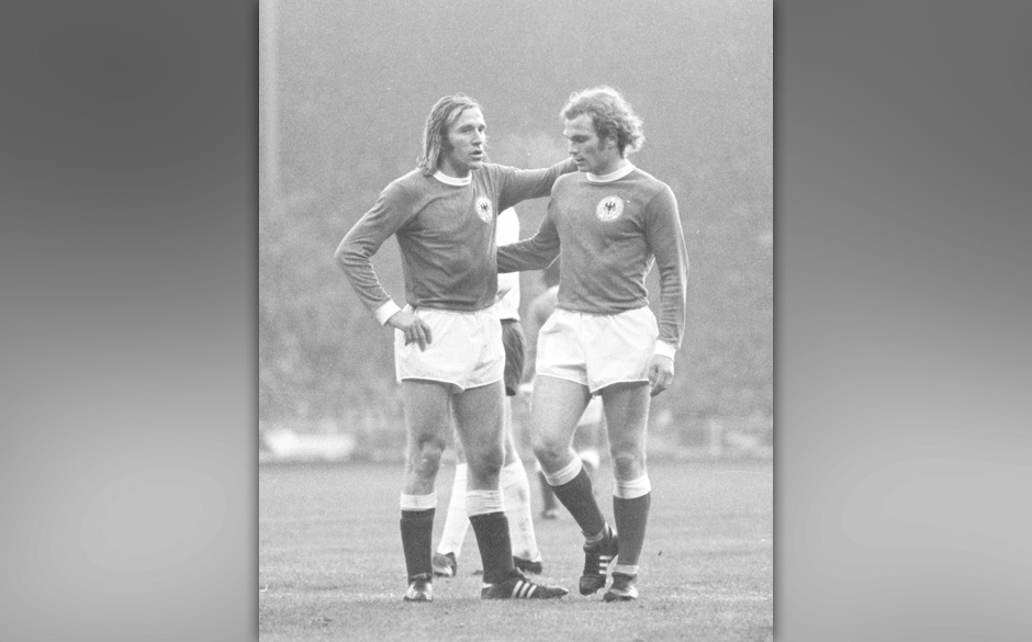 England-Deutschland  1:3, im Londoner Wembley-Stadion am 29.04.72, mit Uli Hoeneß