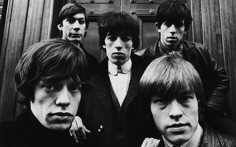 The Rolling Stones outside St. George's Church in Hanover Square, London, 17th January 1964. Clockwise from bottom left: M...