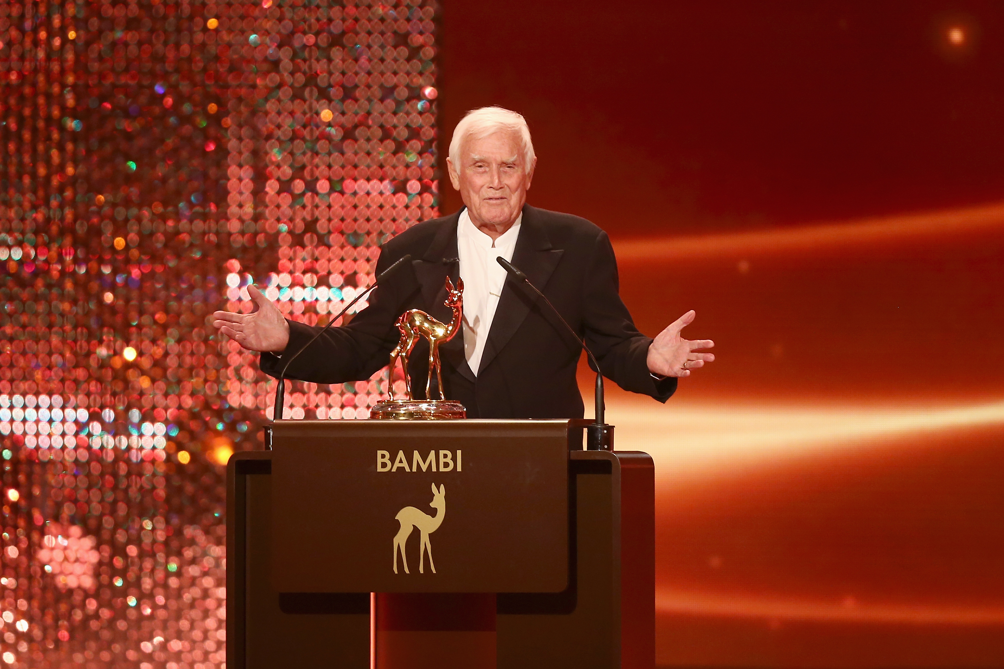 DUESSELDORF, GERMANY - NOVEMBER 22:  Joachim Fuchsberger attends 'BAMBI Awards 2012' at the Stadthalle Duesseldorf on Nove...