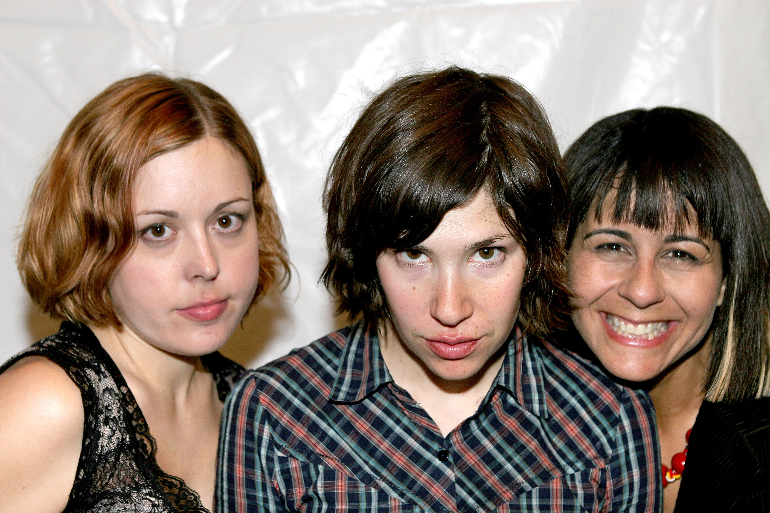 LOS FELIZ, CA - SEPTEMBER 5: (L-R) Musicians Corin Tucker, Carrie Brownstein and Janet Weiss of the band Sleater-Kinney at...
