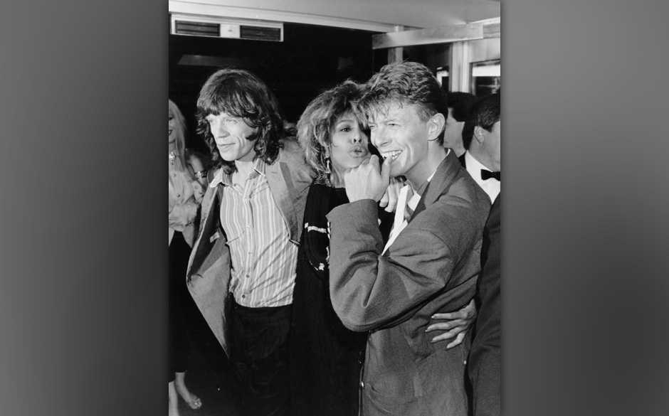 Prince's Trust 10th Anniversary Rock Gala, Wembley Arena, London, 23rd June 1986. Mit Jagger und Bowie