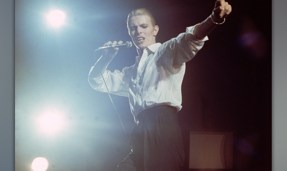 David Bowie performs on stage at Ahoy on the Thin White Duke tour on 13th May 1976 in Rotterdam, Netherlands. (Photo Gijsbert