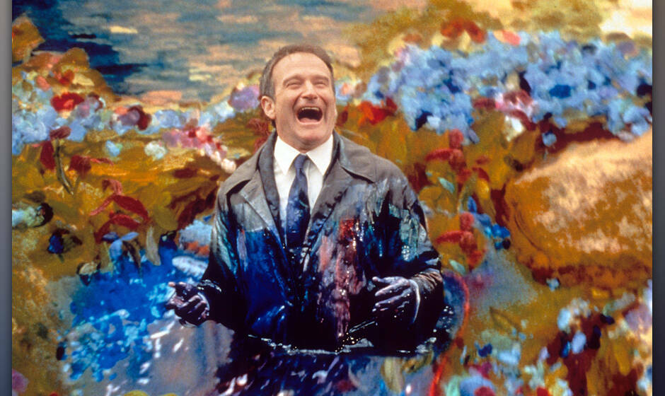Robin Williams is covered in paint in a scene from the film 'What Dreams May Come', 1998. (Photo by Polygram Filmed Entertain