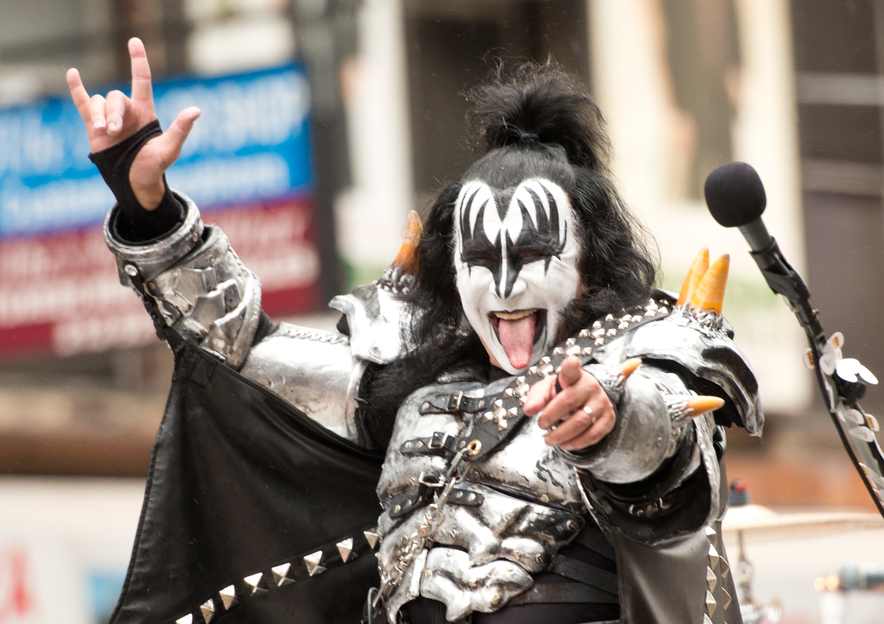 NEW YORK, NY - NOVEMBER 27:  Musician Gene Simmons of KISS attends the 88th Annual Macys Thanksgiving Day Parade at  on No...