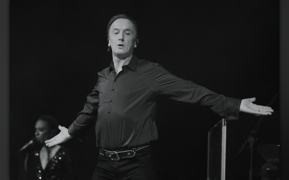 COLOGNE, GERMANY - APRIL 06:  (EDITORS NOTE: Image converted to black and white)  Marius Mueller Westernhagen performs on ...