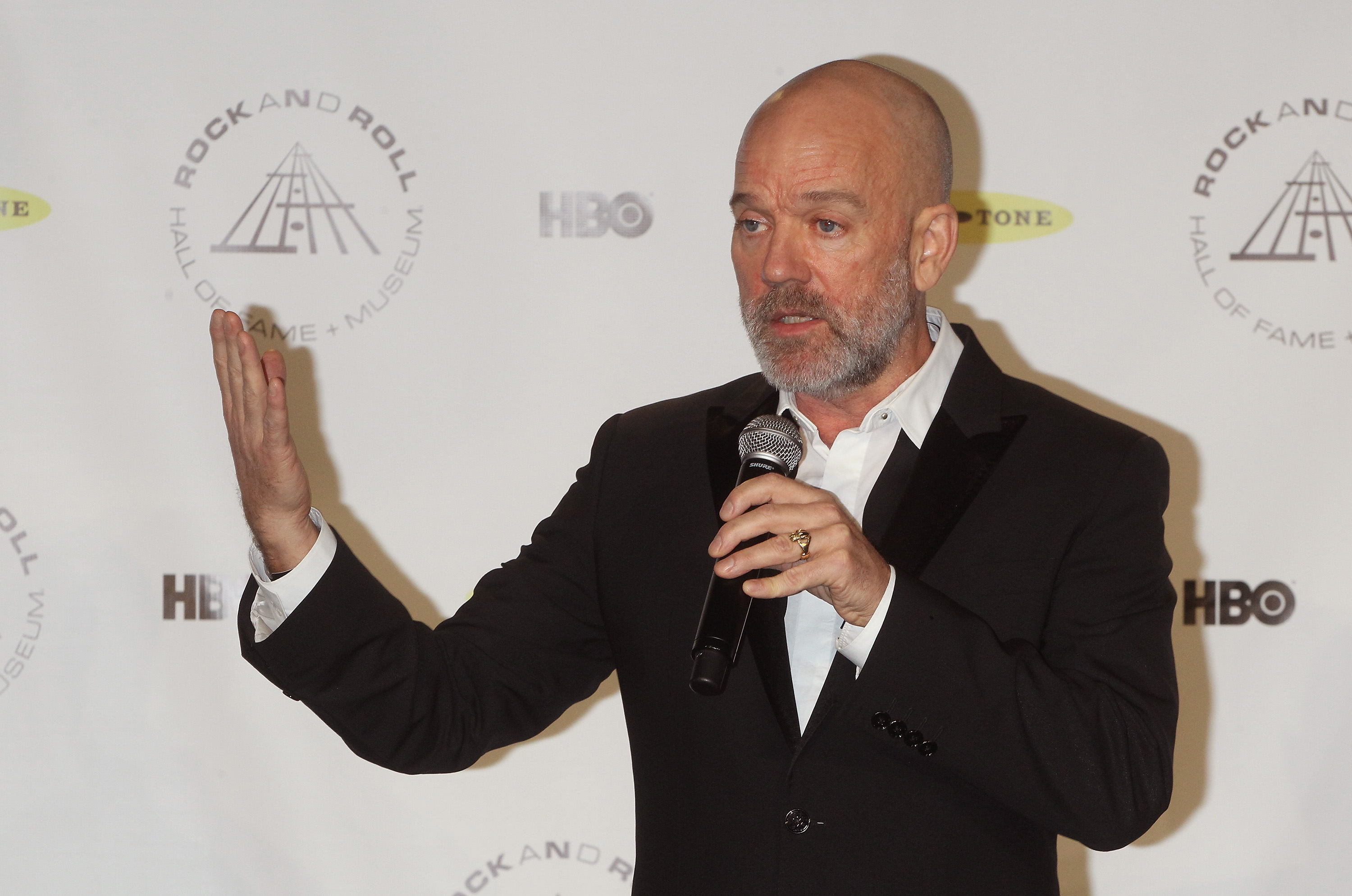 NEW YORK, NY - APRIL 10:  Musician Michael Stipe attends the 29th Annual Rock And Roll Hall Of Fame Induction Ceremony at ...
