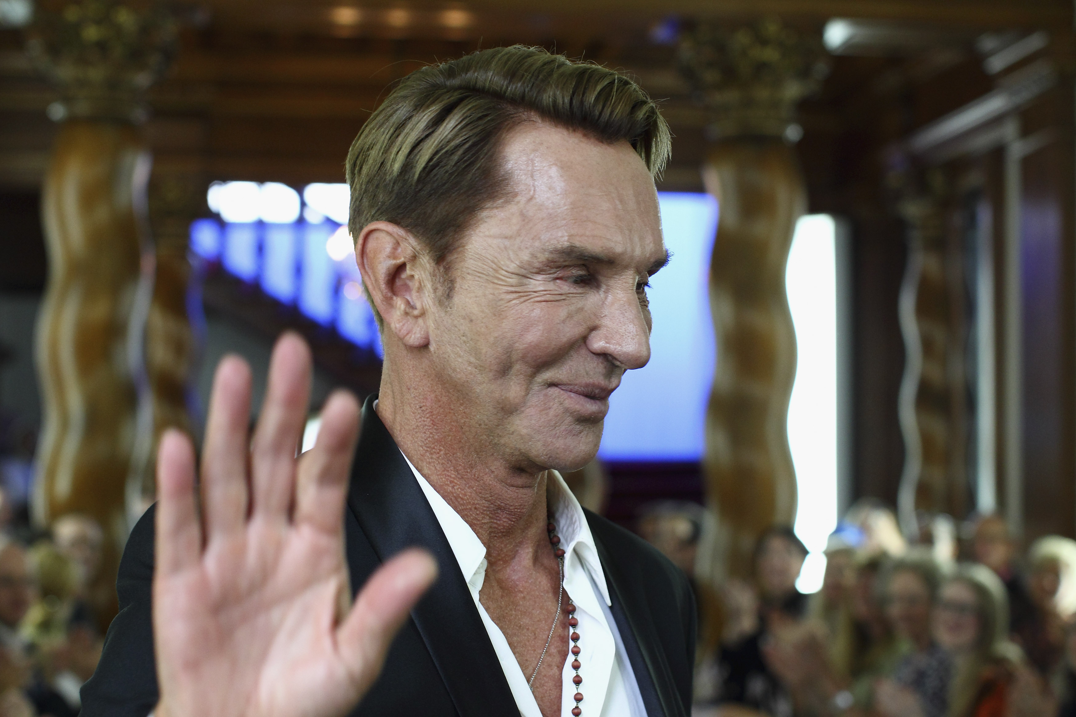 POTSDAM, GERMANY - MAY 10:  Designer Wolfgang Joop walks down the runway during the Wunderkind Fall / Winter 2012 fashion ...