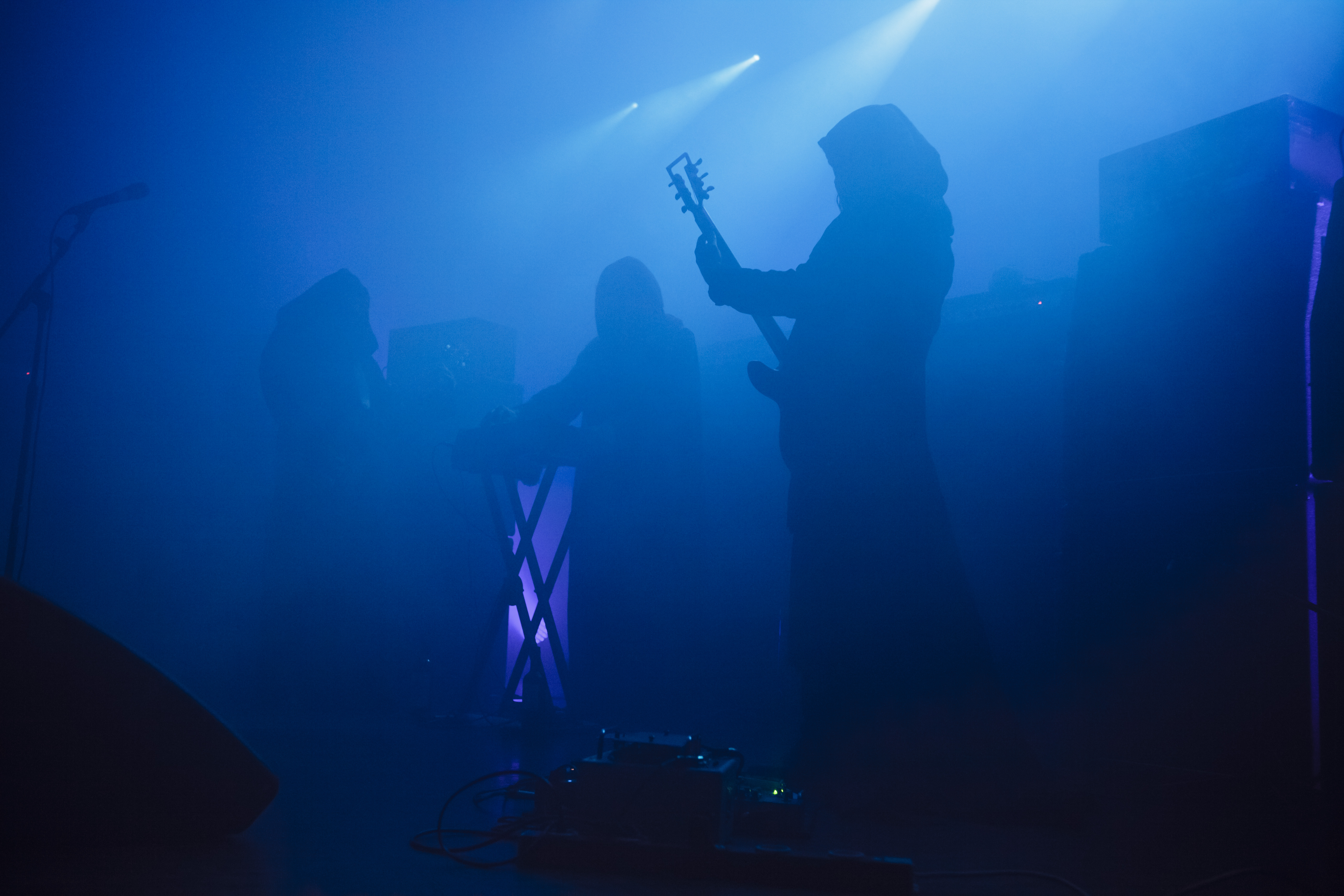 MANCHESTER, UNITED KINGDOM - JUNE 11: Stephen O'Malley, TOS and Greg Anderson of Sunn O))) performs on stage at HMV Ritz o...