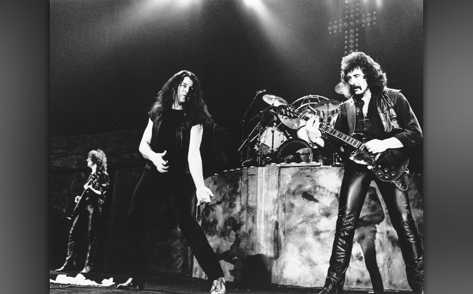 (NO OVERSEAS AGENTS)    Geezer Butler, Ian Gillan and Tony Iommi of Black Sabbath in 1984 during Black Sabbath File Photos...