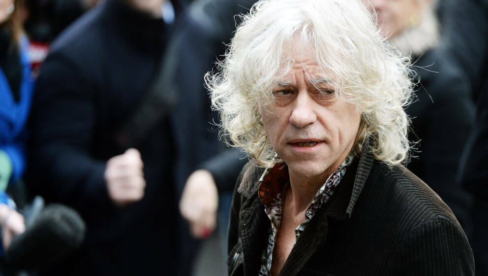LONDON, ENGLAND - NOVEMBER 15:  Bob Geldof attends to record the Band Aid 30 single on November 15, 2014 in London, England. 