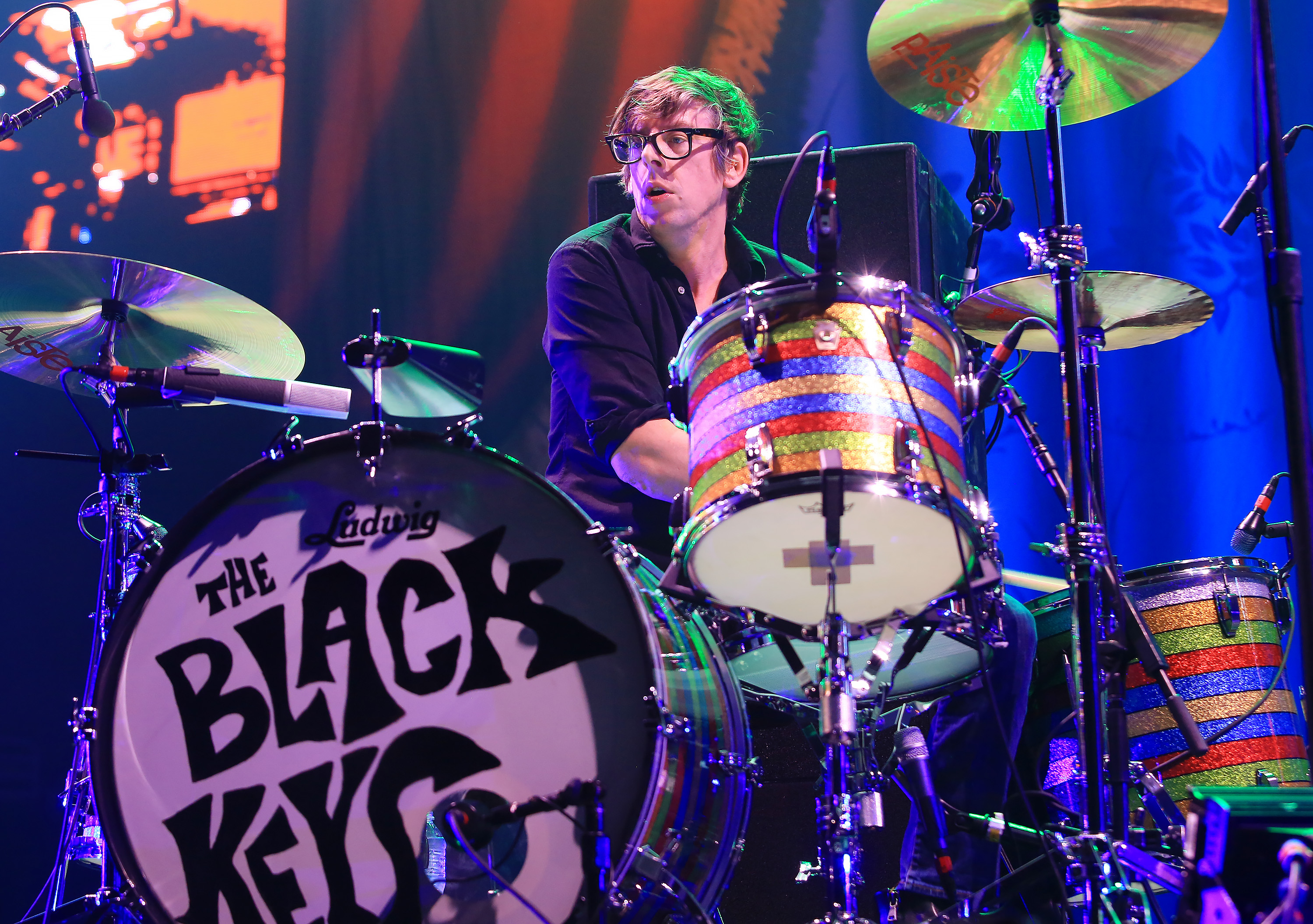 KANSAS CITY, MO - DECEMBER 21:  Musician Patrick Carney of The Black Keys performs at Sprint Center on December 21, 2014 i...