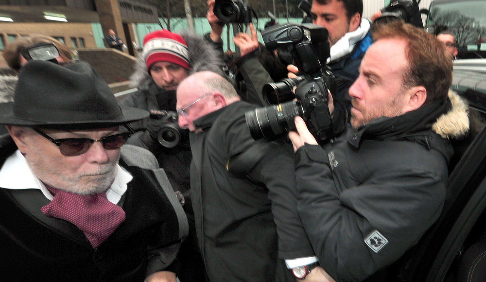 Paul Gladd, ehemals Gary Glitter, zum Prozessauftakt am 12. Januar 2015 in London.