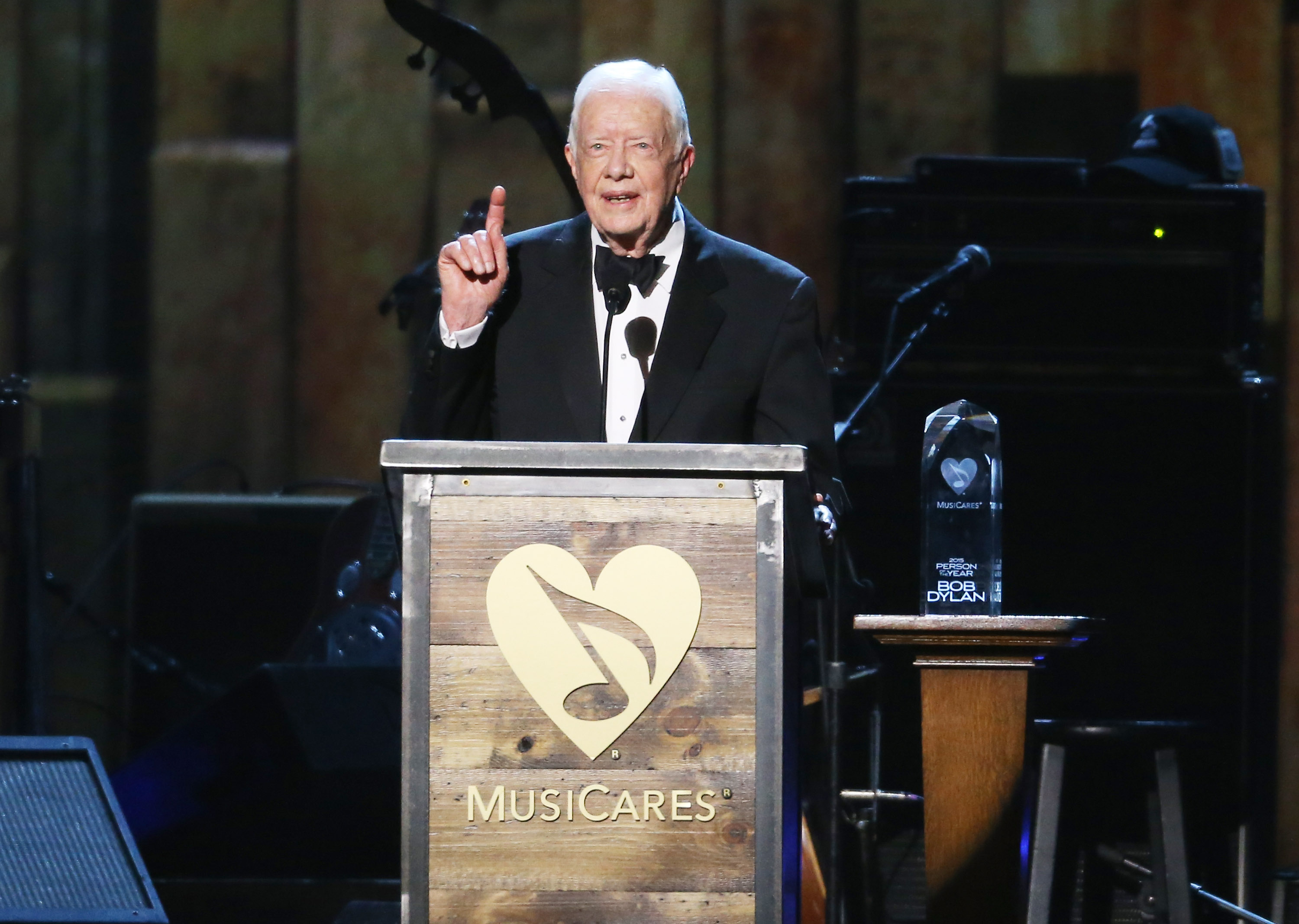 ... hielt der ehemalige US-Präsident Jimmy Carter eine Laudatio auf Bob Dylan...