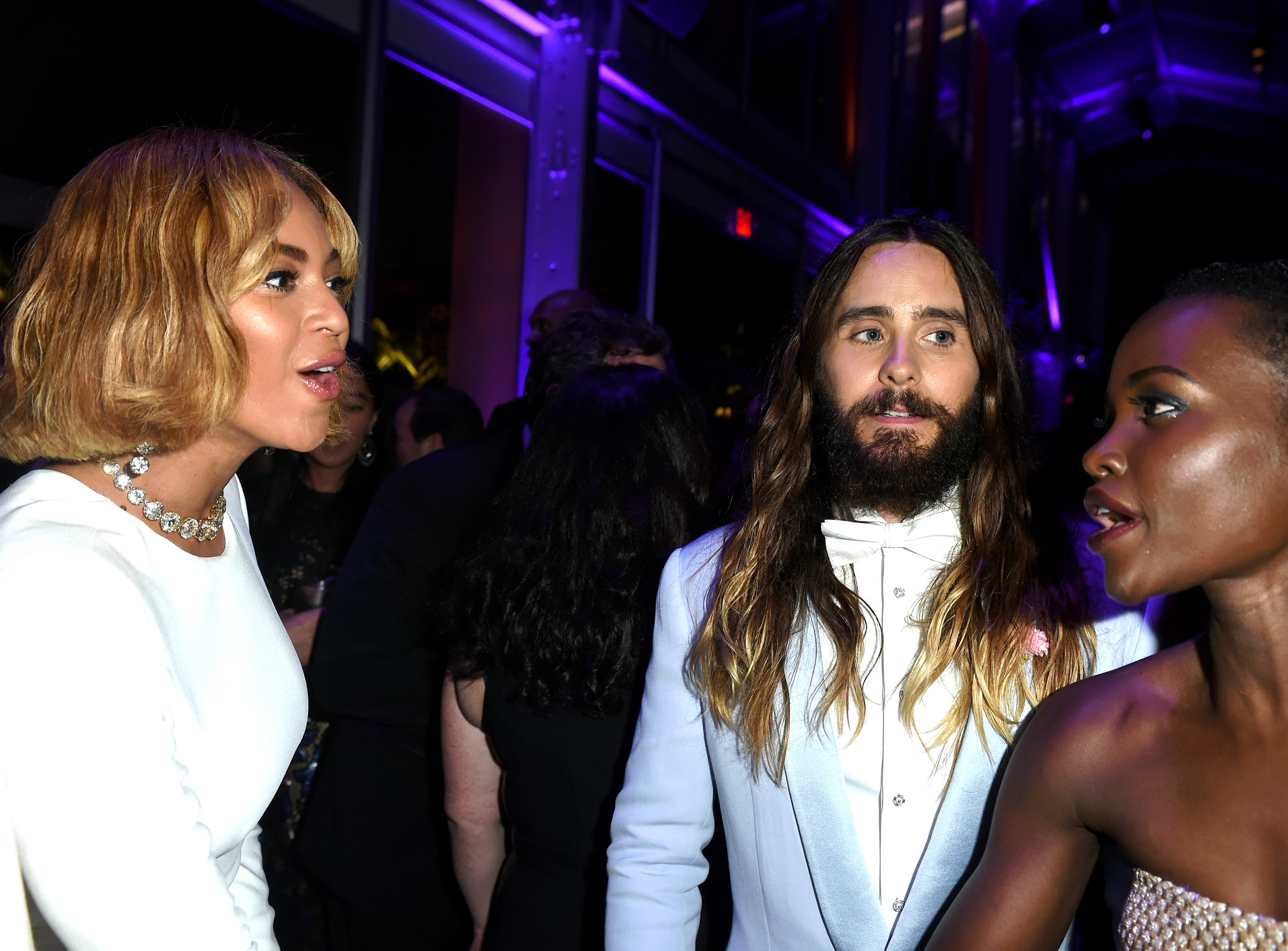 (L-R) Beyonce, Jared Leto und Lupita Nyong'o