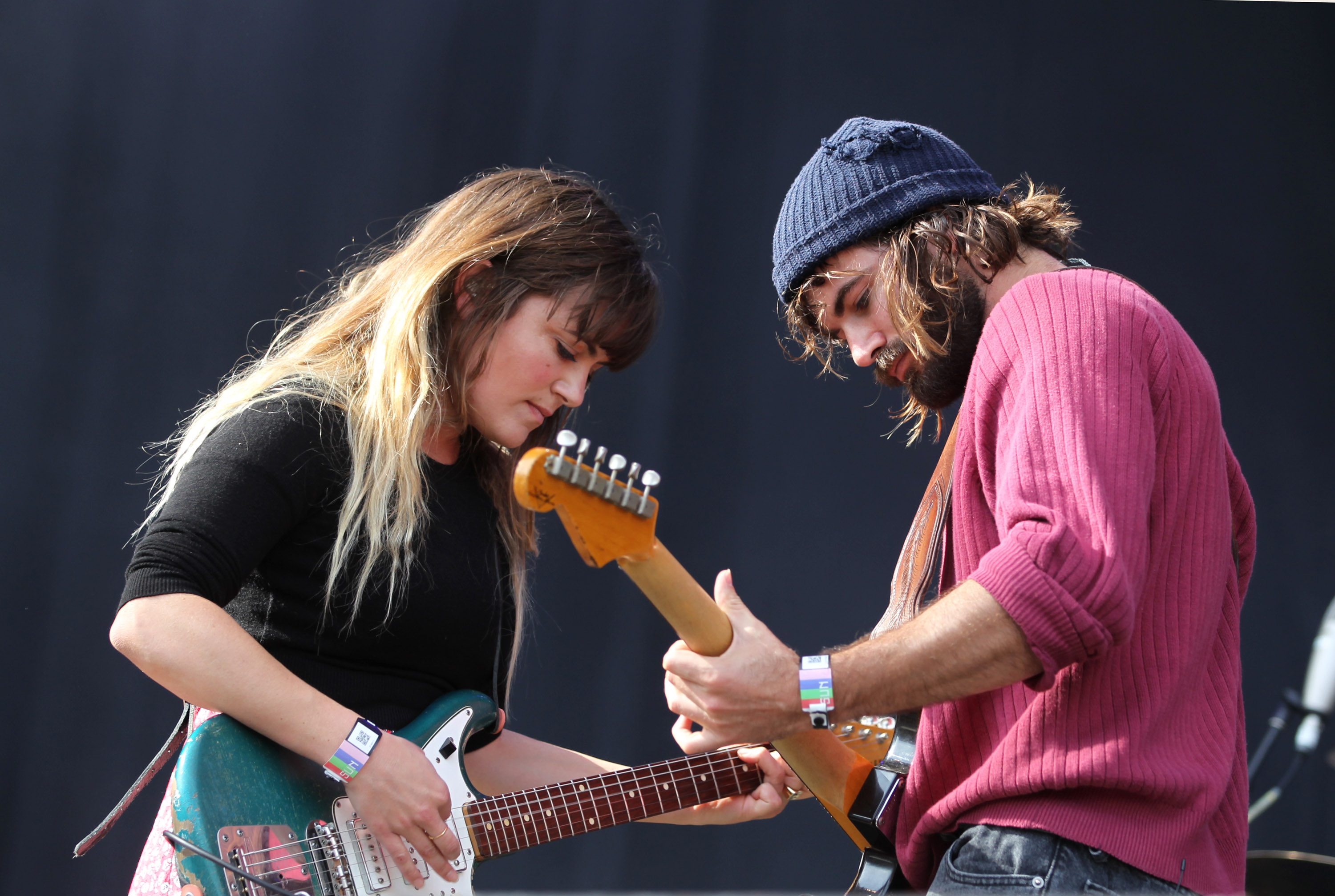 HILVARENBEEK, NETHERLANDS - JUNE 22:  (L-R) Julia Stone and Angus Stone of Angus and Julia Stone perform at day three of B...